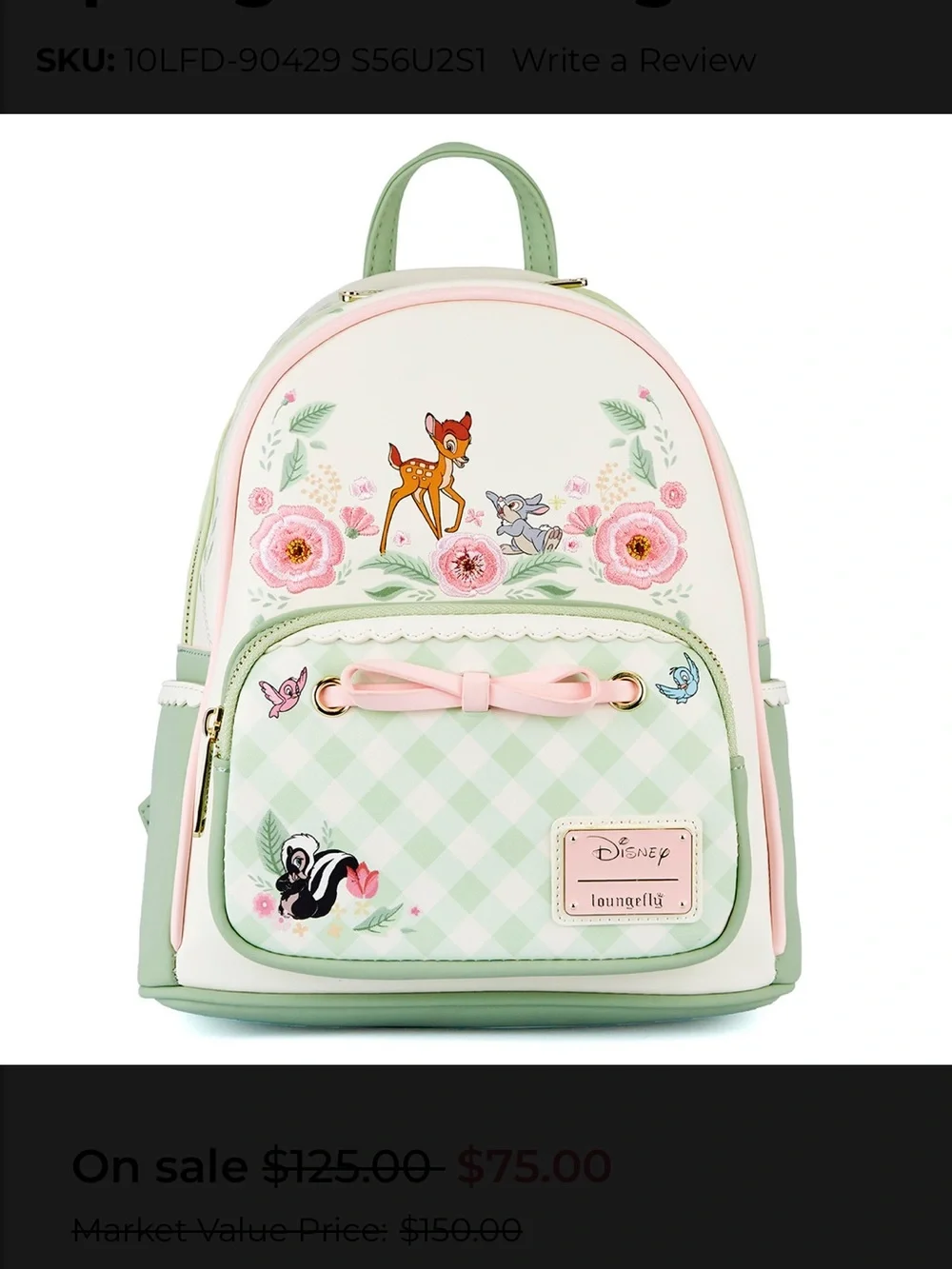 Loungefly Pink & Mint Bambi Kids Mini Backpack - Picture 13 of 13